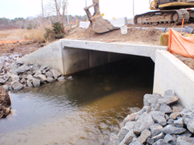 The new 18-foot box culvert restored tidal flow and allowed fish to migrate to their freshwater spawning grounds.