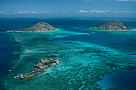 Lizard Island, aerial view. Great Barrier Reef and Coral Sea, Australia.