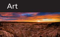 Art thumbnail with scenic Badlands background