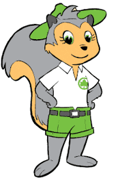 Illustration of Parks Mascot Pearl the Squirrel