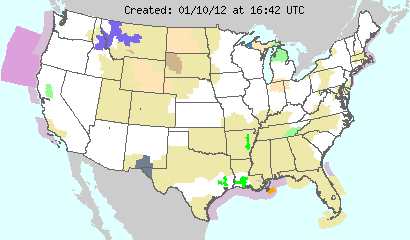 Current National Weather Hazards Map