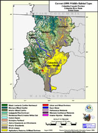 Columbia Cascade Current Wildlife Habitat Type Map