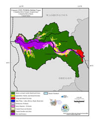 Columbia River Estuary Current Wildlife Habitat Type Map
