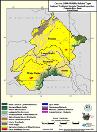 Southeast Washington Current Wildlife Habitat Type Map