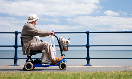 Disabled man drives along East Yorkshire seafront