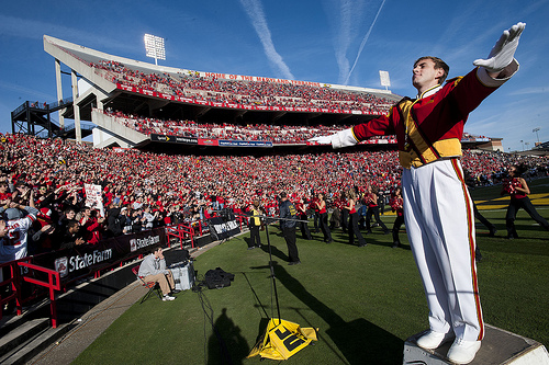 Maryland Marching Band performing at the football game