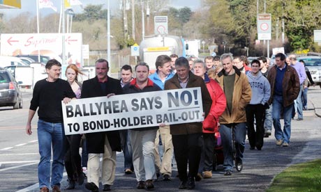 Ballyhea villagers march against the bond-holder bailout