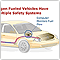 Illustration of the inside of a hydrogen-fueled vehicle, showing the connections between the hydrogen fuel cell and the engine.