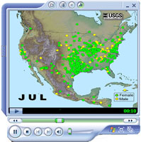Screenshot of a distribution map.