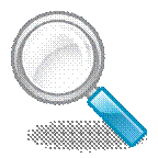 Clipart image of a magnifying glass 