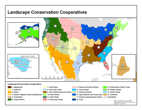 Landscape Conservation Cooperatives Map. Credit: USFWS