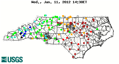 North Carolina Daily Streamflow Conditions