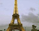  Description: The lighted Eiffel Tower in Paris, France, July 12, 2001. [© AP Images]