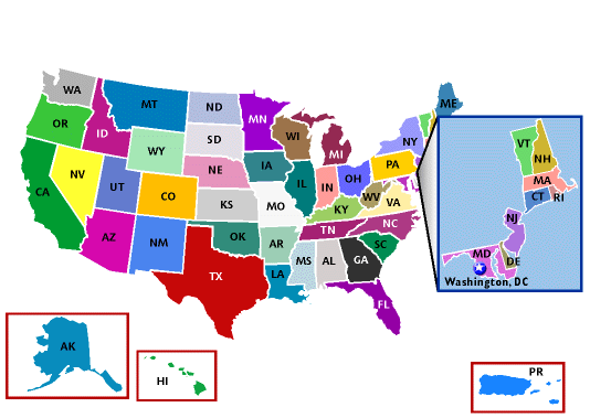 Map of United States