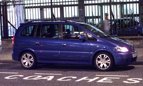Vauxhall Zafira people carrier car on a test drive.