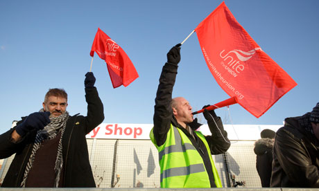 Unilever workers on strike
