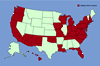 Click for distribution map of tree-of-heaven; stinking shumac; copal tree; varnish tree.