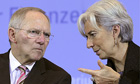 Germany's finance minister Wolfgang Schäuble with Christine Lagarde