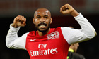 Arsenal's Thierry Henry celebrates at the final whistle 