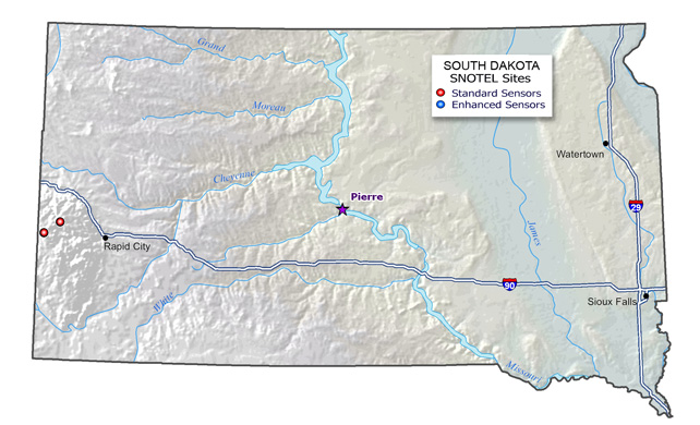 South Dakota SNOTEL Map