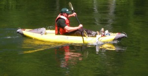 Josh Latimore kayaking on Trinity River