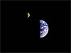 The Galileo spacecraft's view of the moon and Earth