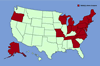 Click for distribution map of Japanese knotweed; Mexican bamboo.