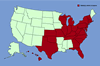 Click for distribution map of Japanese honeysuckle.