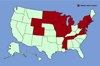 Click for distribution map of common buckthorn; Hart's thorn; Waythorn; Rhineberry.