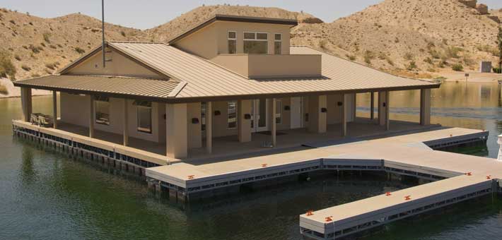 Photo of LEED-registered floating green building at Lake Mead National Recreation Area (NPS photo)