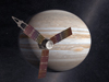 The Juno spacecraft passes in front of Jupiter in this artist's depiction