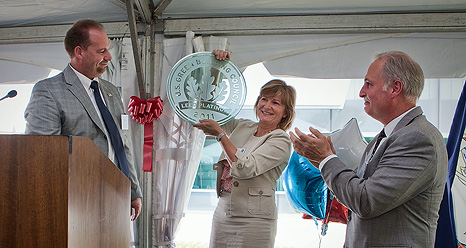 Ribbon-cutting ceremony for LEED Platinum building 2101