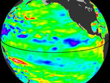 The latest satellite data of Pacific Ocean sea surface heights