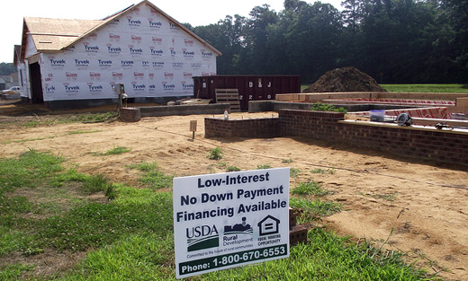Photo: Home Construction creating Jobs:  Self-Help Housing Homes being built at the Crescent Shores Subdivision, Lincoln, Delaware.