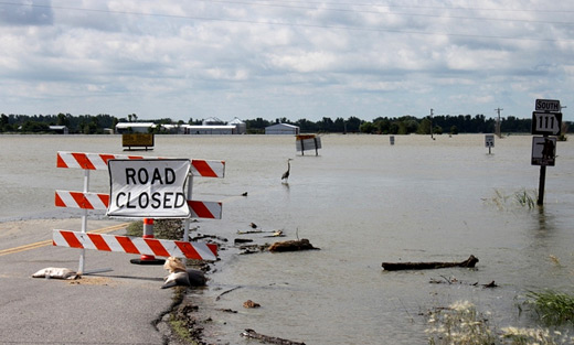 Photo: Flooding devastation in Missouri put farmland underwater.
