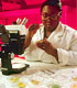 African American Scientist with Microscope