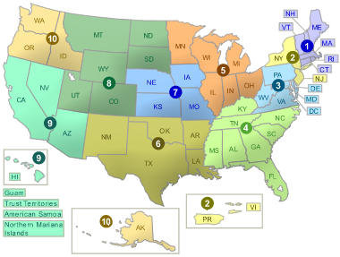 Map of EPA regions