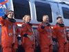 The crew of STS-135 at practice walkout