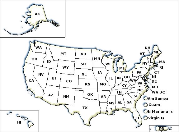 Small Map of US States