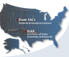 Map of the United States with links to State SACs page and ISAR page