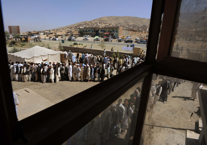 Lines were the exception around Kabul as Afghans turned out to cast their vote, with the threat of violence from the Taliban looming, during the second open elections in Afghanistan on Thursday.