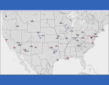 Map of federal data center closures