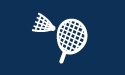 Icon of a badminton racket and birdie
