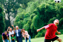 Child playing soccer