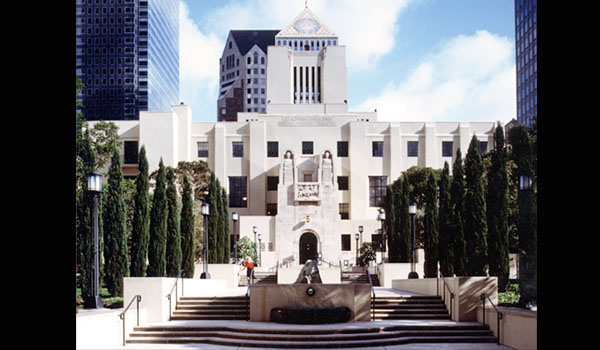Exterior of the Lost Angeles Central Public Library building