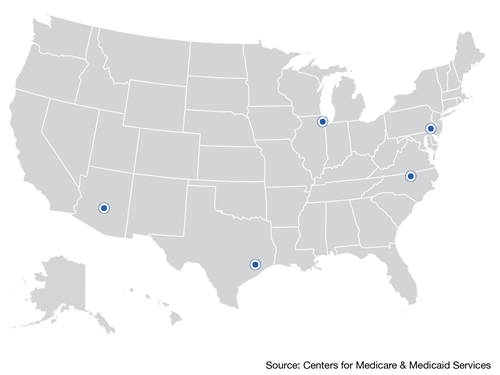 United States map of GNE Demonstration participants