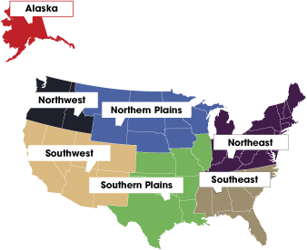 Tribal Regions Map of the United States
