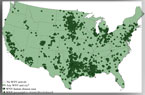 Map of West Nile Virus Activity by State