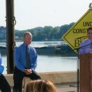 Photo: FHWA Administrator Victor Mendez (right) speaks at the podium as Indiana Governor Mitch Daniels (center) and Kentucky Governor Steve Beshear (left) look on. 

Photo courtesy of the Indiana Department of Transportation and Jay Wasson.