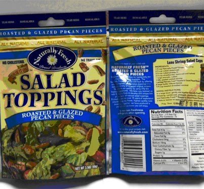 Photo: http://go.usa.gov/r5Y3

Bay Valley Foods is voluntarily recalling packages of Naturally Fresh® Roasted & Glazed Pecan Pieces Salad Toppings because some of the packages may contain almonds that are not listed in the ingredient statement. Consumers who have allergies to almonds run the risk of a serious or life threatening allergic reaction if they consume the mislabeled product.
